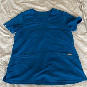 FIGS Caribbean Blue Scrub Top